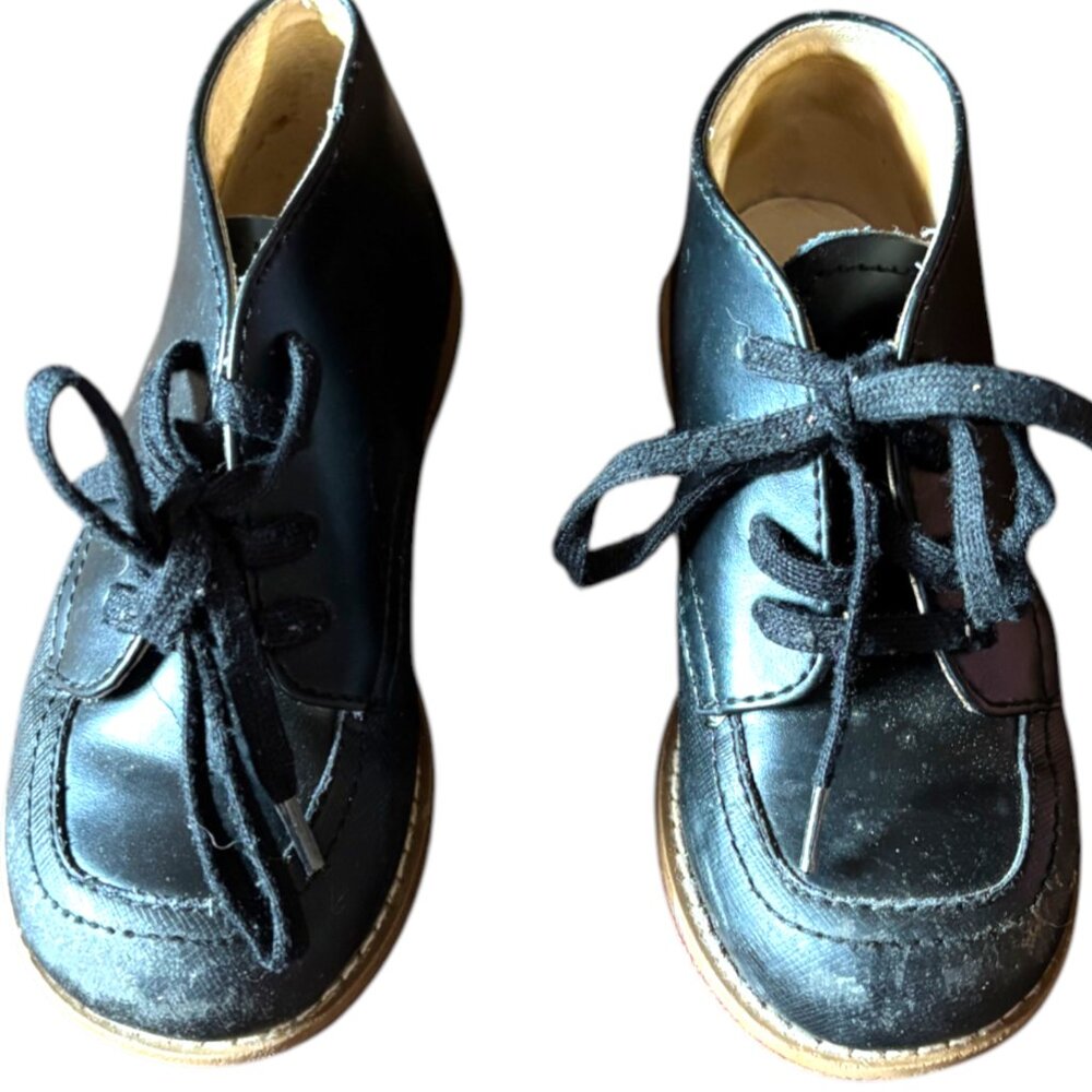 Footmates Alex Little Boys 7M Oxford Shoes Black Leather Lace Up  Classic‎ Dress